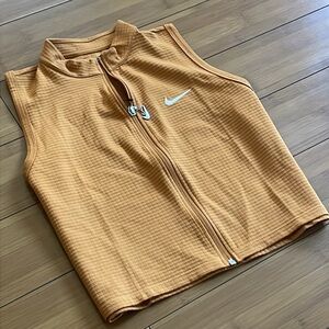 Nike Women's Tan/Light Brown Zip Crop Top